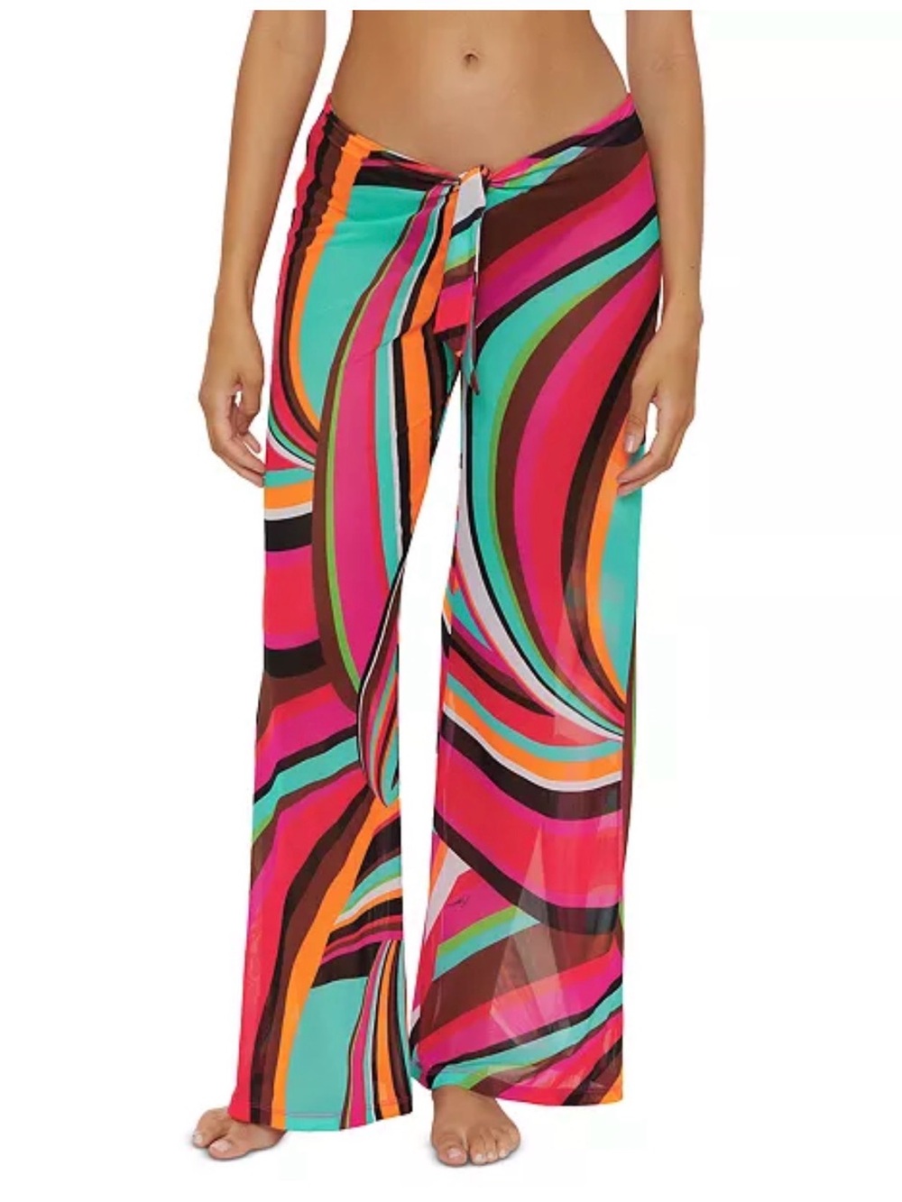 NWT Trina Turk Women's Multi-Color Wide Leg Sheer Pants